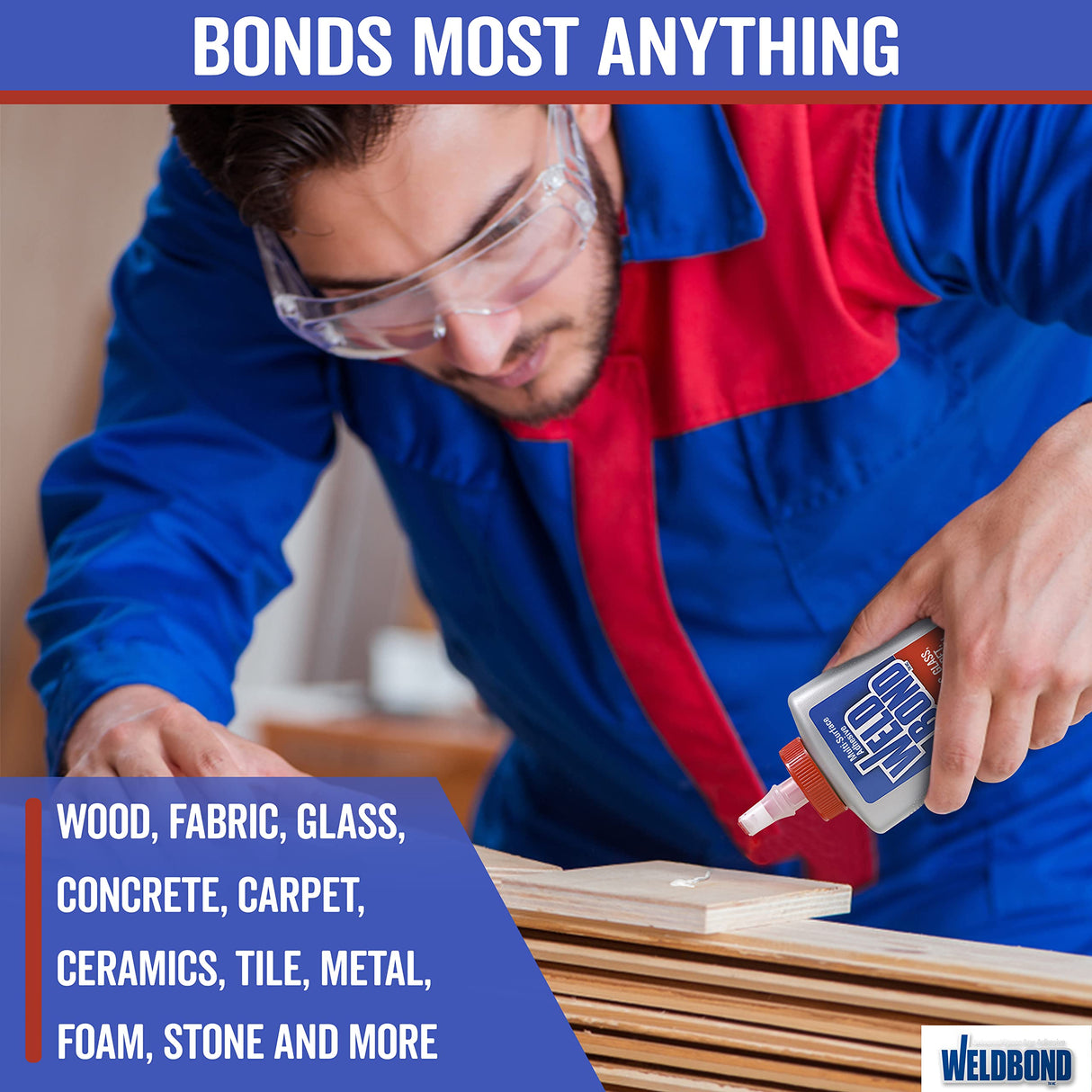 Weldbond Multi-Surface Adhesive Glue, Bonds Most Anything. Use as Wood Glue or on Fabric Glass Mosaic Carpet Ceramic Tile Metal Stone & More. Weldbond
