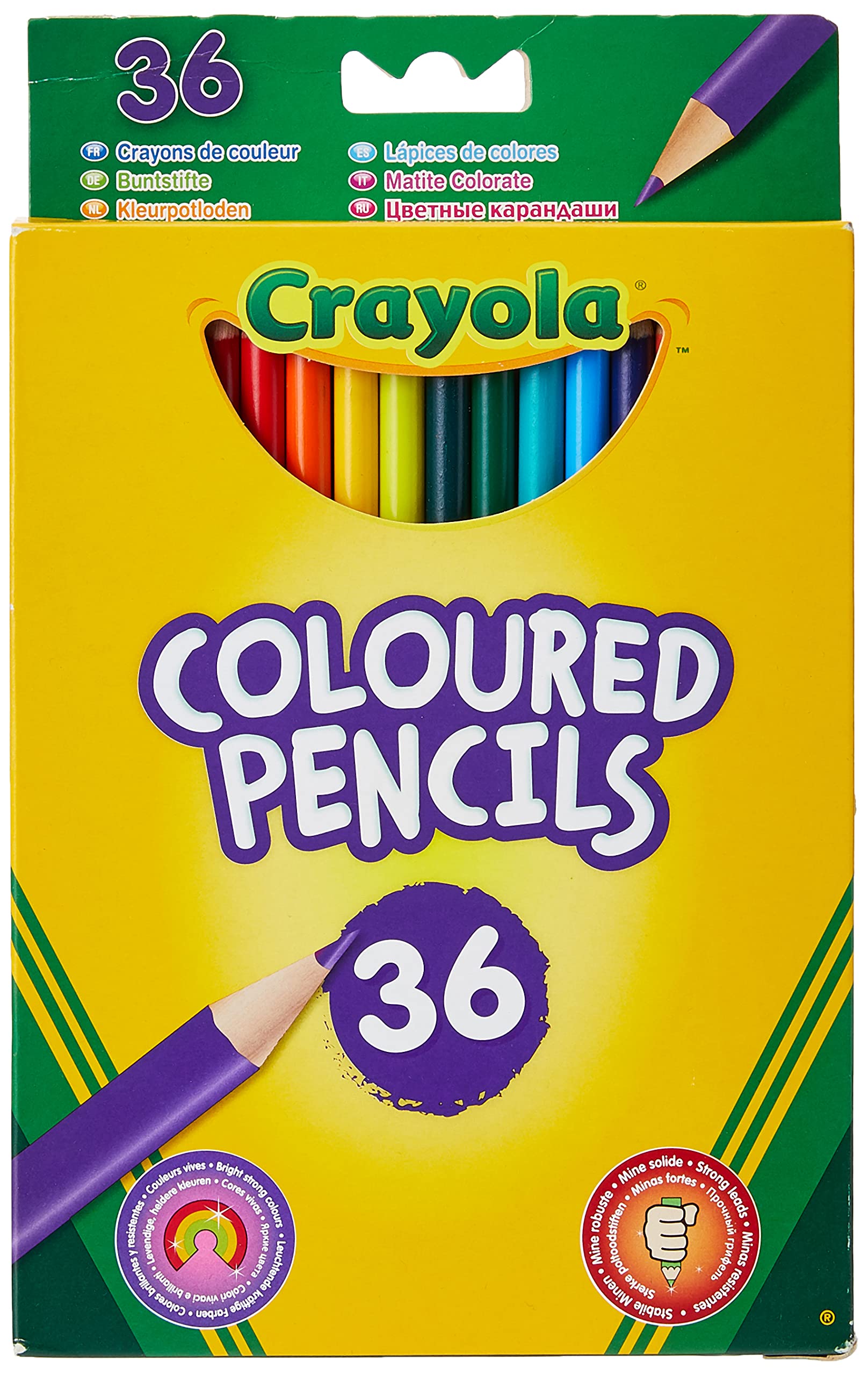 Crayola 68-4050 Long Barrel Colored Woodcase Pencils, 3.3 mm, 50 Assorted  Colors/Set 