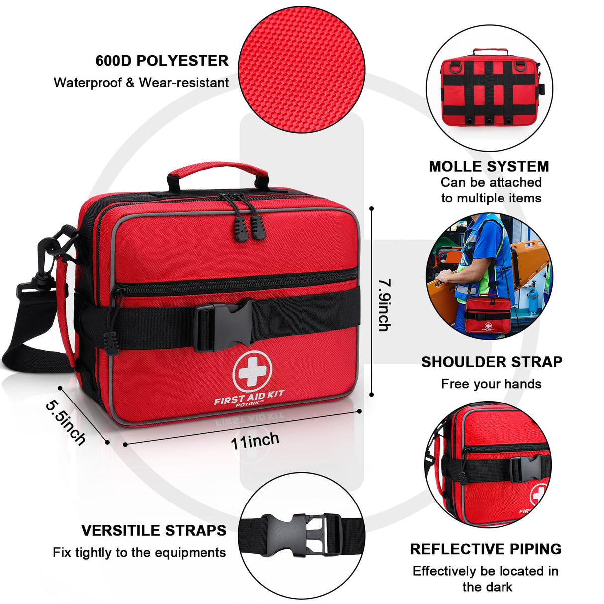 Poygik Premium 420 Piece Large First Aid Kit for Home, Car, Travel, Camping, Truck, Hiking, Sports, Office, Vehicle & Outdoor Emergencies - Emergency Poygik