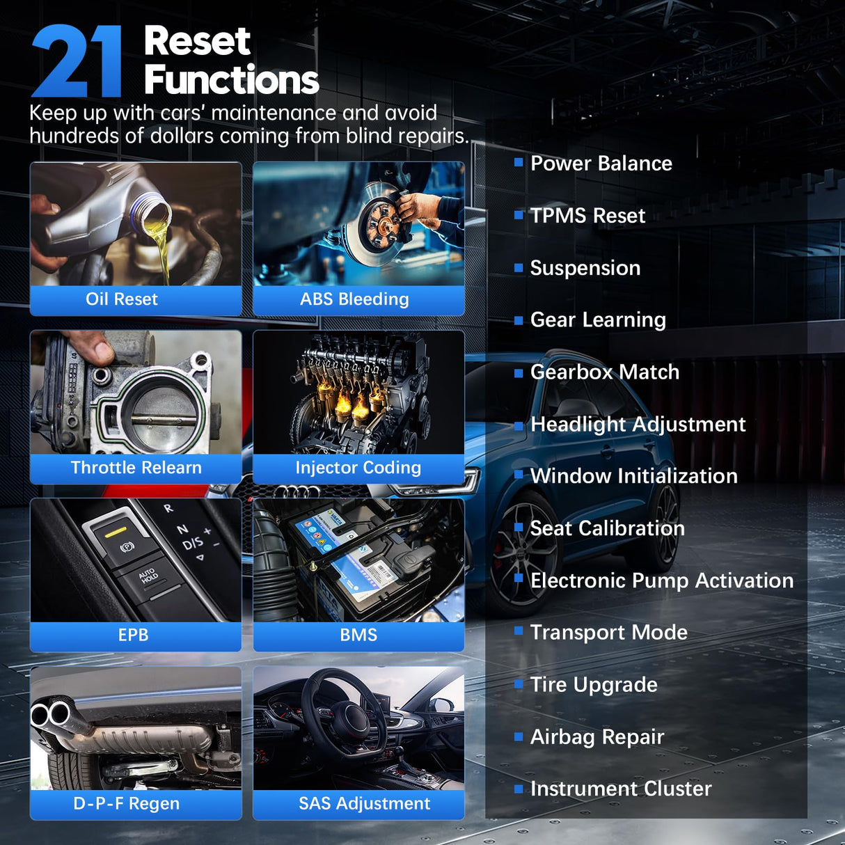 Wireless OBD2 Scanner for Android & iPhone, XTOOL Anyscan A30M 2024 Newest Bidirectional Scan Tool with Free Updates, All System Diagnostics, 21 XTOOL