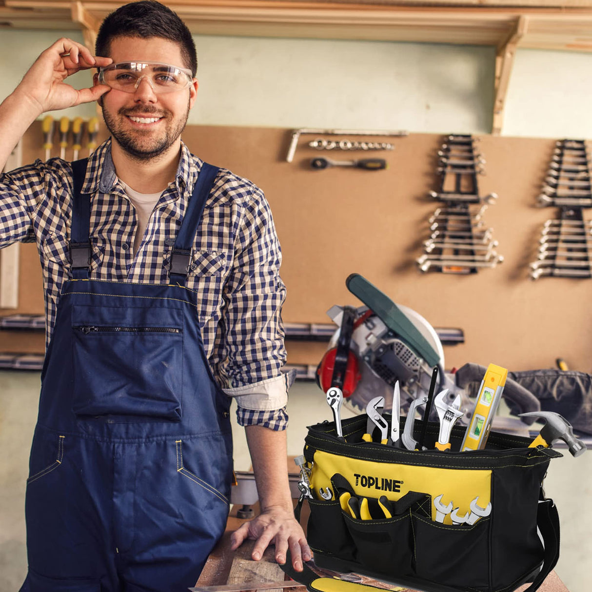 TOPLINE 467-Piece Household Home Tool Sets for Mechanics, 16-Inch Tool Bag with Heavy Duty Home Tool Kit Included, Tool Sets for Men, Tool Kits for Topline