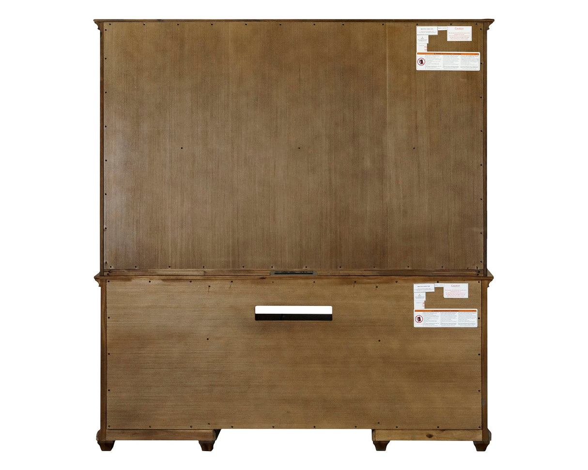 Martin Furniture Traditional Wood Doors, Office Storage, Fully Assembled, Brown Hutch Martin Furniture