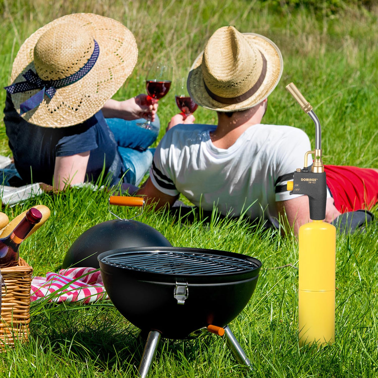 DOMINOX Propane Torch Head for MAP, MAPP and Propane Tank, High Intensity Trigger Start Torch, for Soldering, Ignition, Cooking, Lighting DOMINOX