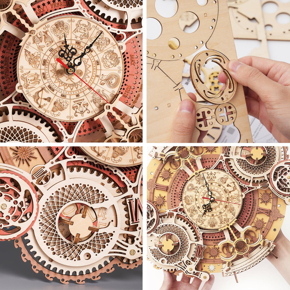 ROKR Zodiac Wall Clock 3D Wooden Puzzle Kit for Adults ROKR