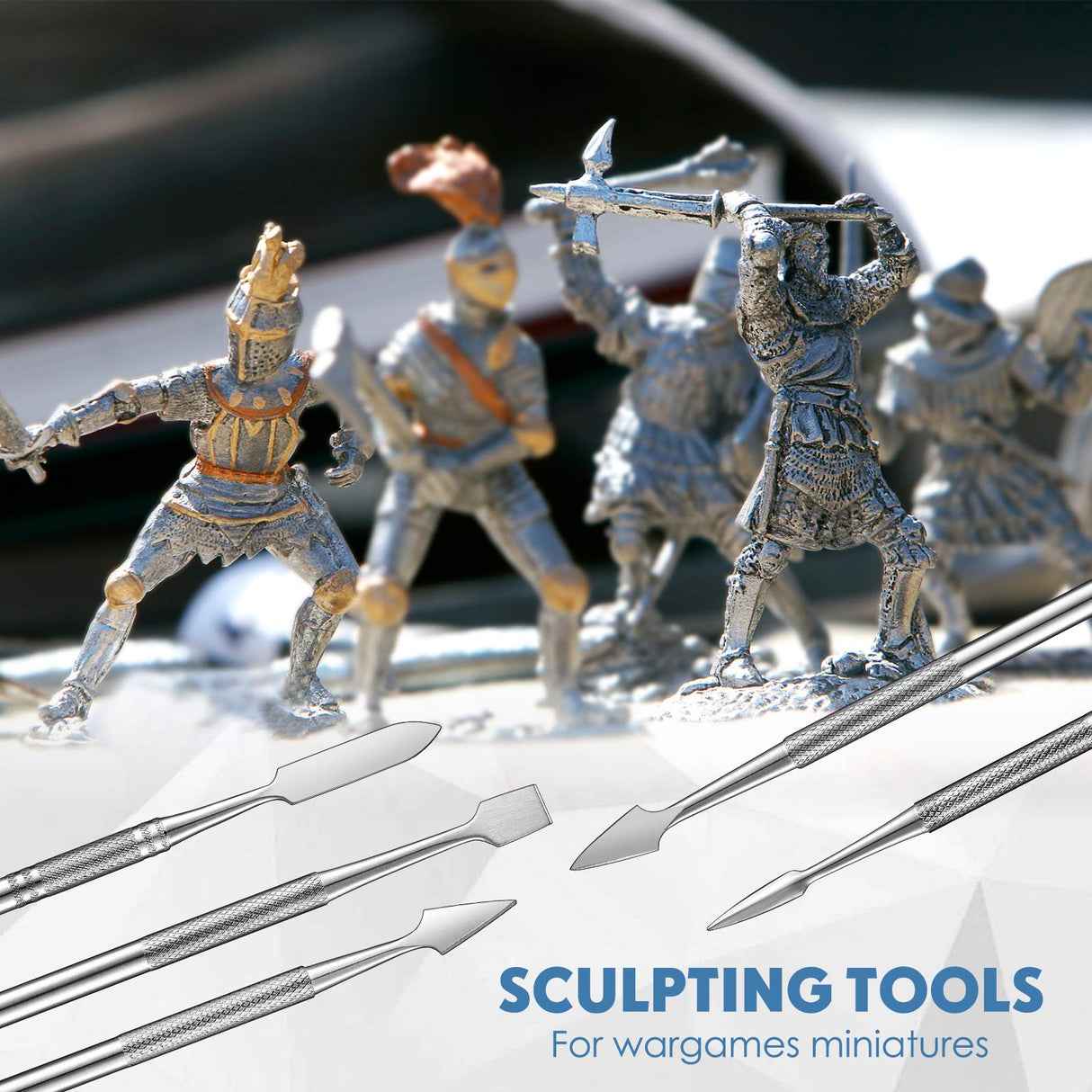 5 Pieces Miniature Sculpting Tools Set Mini Stainless Steel Double-Headed Tool for Model and Convert Plastic, Resin and Metal Tabletop War Game Honoson