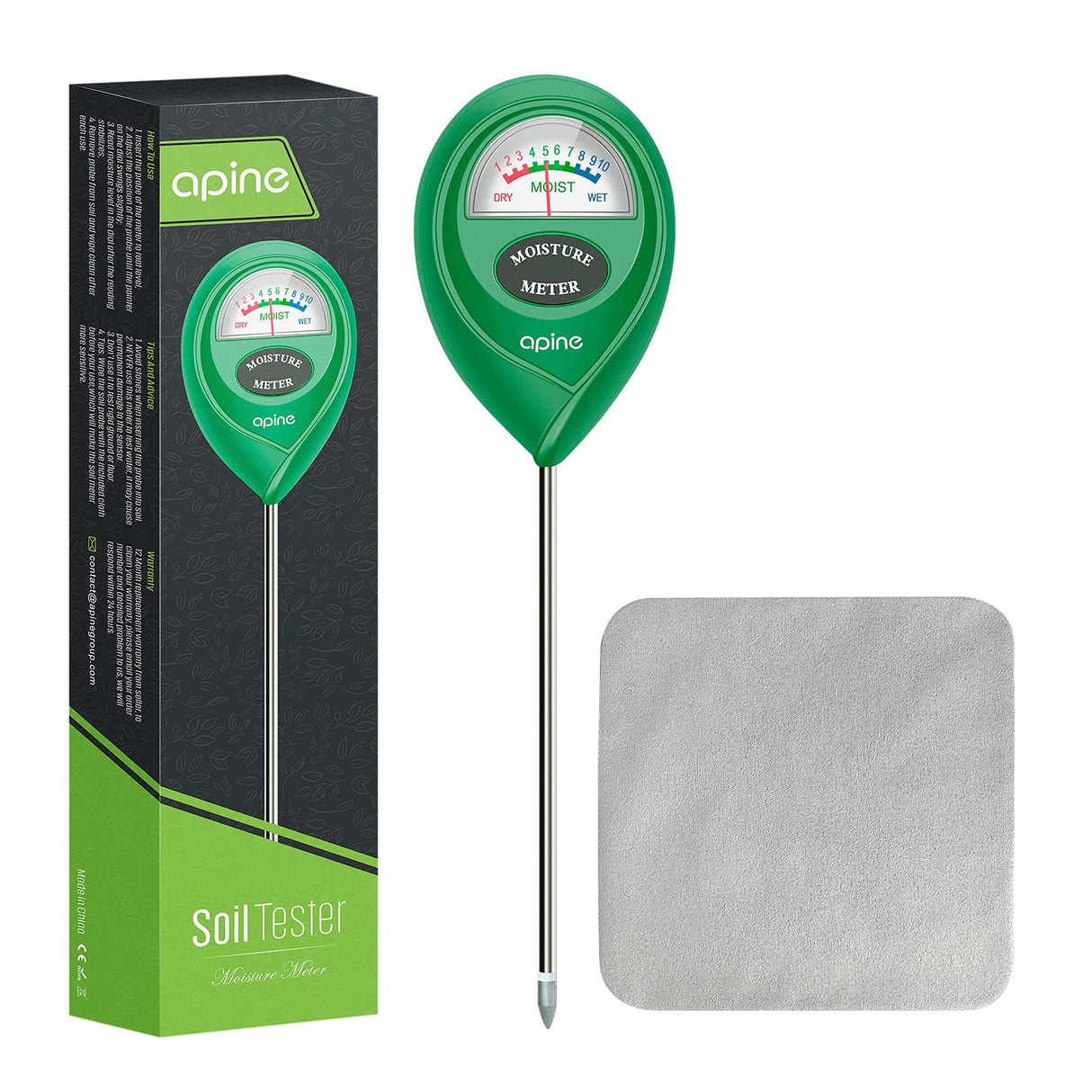 apine Soil Moisture Meter, Plants Moisture Meter, Plant Water Meter for Indoor/Outdoor plants, hydrometer for plants(Green) apine