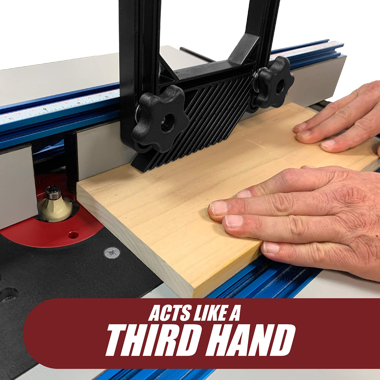 Peachtree Woodworking Supply Single Deluxe Featherboard with Aluminum Miter Lock Bar and T Bolt Hardware for Track or Miter Slot Mounting Ideal for Peachtree Woodworking Supply