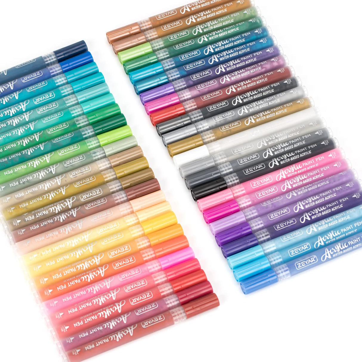 ZEYAR Acrylic Paint Pens, Expert of Rock Painting, Extra Fine, 48 Colors, AP Certified, Permanent&Waterproof Ink, Works on Rock, Wood, Glass, Metal, ZEYAR