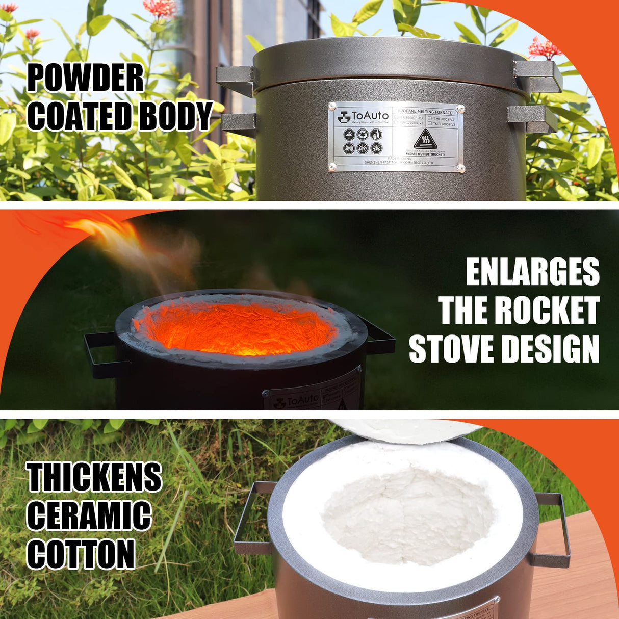 TOAUTO 6KG Propane Melting Furnace Kit TMF6000B-V3 Propane Foundry Home Kiln Casting Tool for Smelting Casting Gold Silver Copper Scrap Metal Recycle TOAUTO