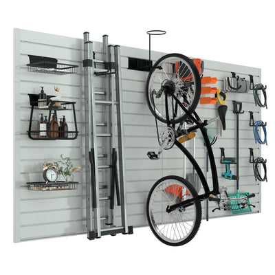RELIANCER PVC Slat Wall Panels,4ft by 8ft (32 sqft) Garage Wall Organizer Storage System,Interlocking Slatwall Paneling Sheets,Workshop Slatwall