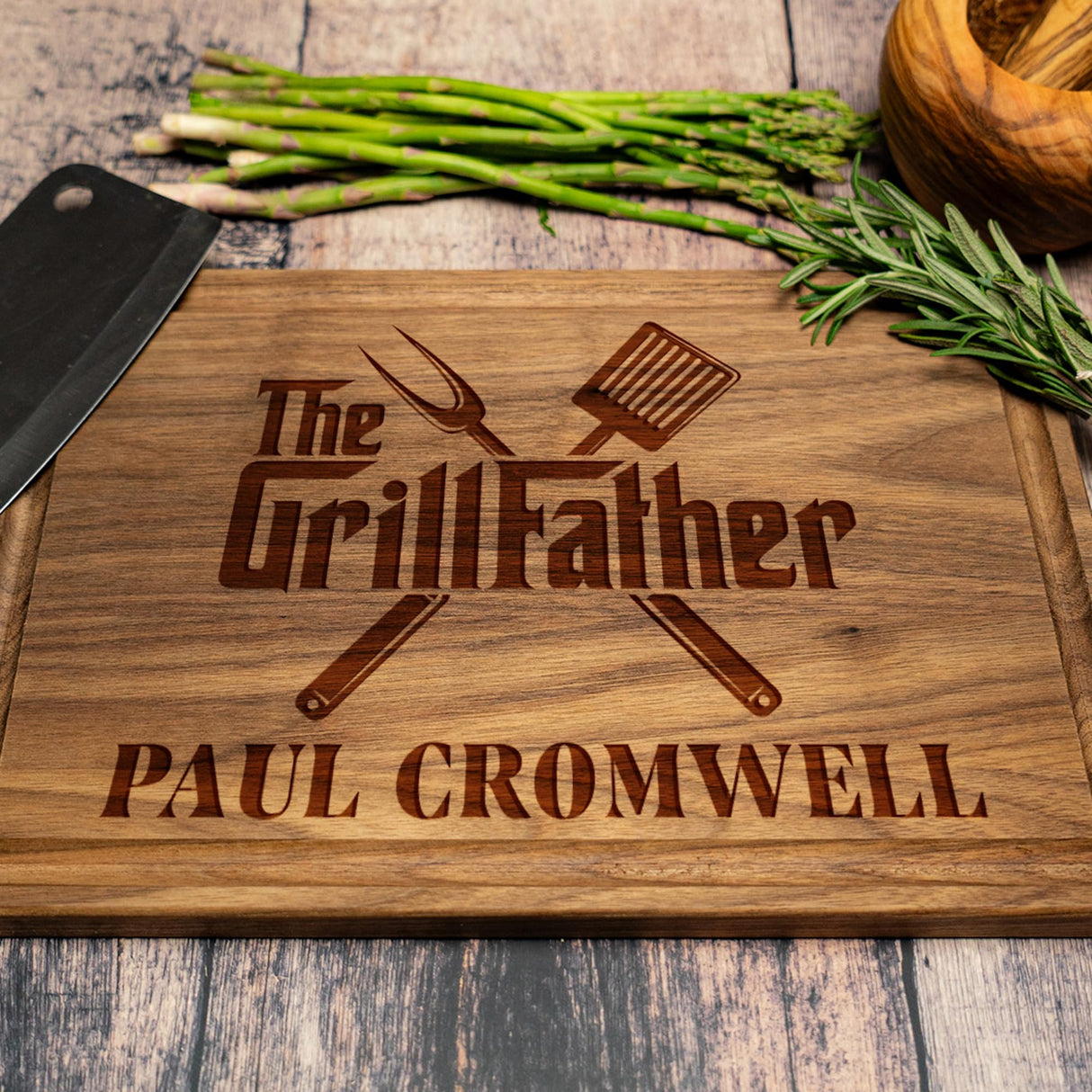 Tayfus Personalized Cutting Boards for Men - Customized Wood Meat Boards for Grill Masters - Unique Custom Gift Ideas for Father's Day, Christmas, Tayfus
