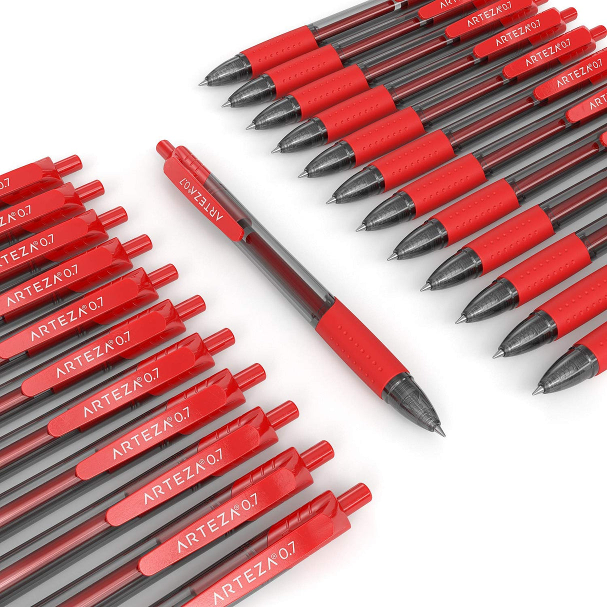 ARTEZA Red Gel Pens, Pack of 24, 0.7mm Medium Point, Quick Drying Ink for Smooth Writing, Perfect for College School Supplies, Office Tasks, and Note ARTEZA