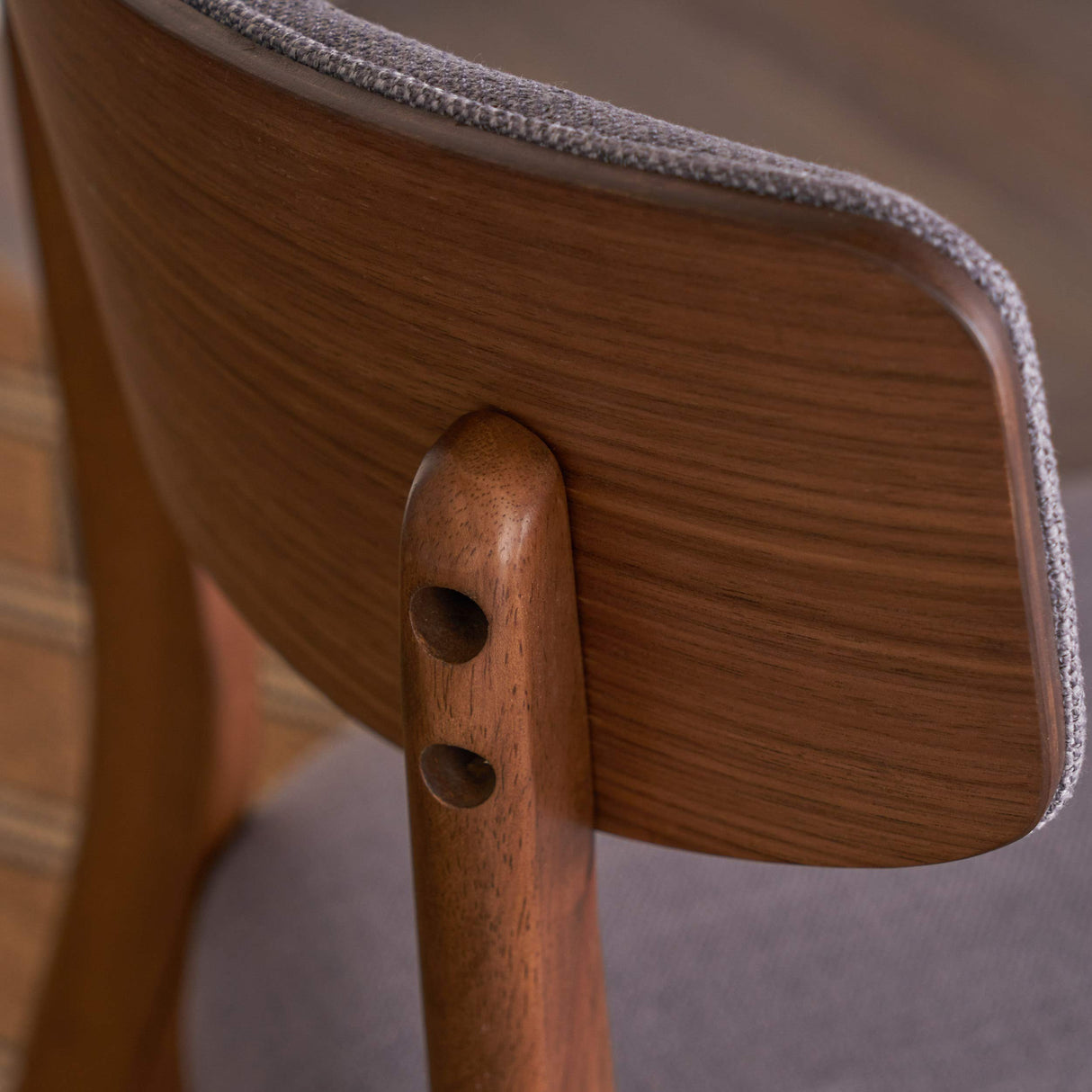 Christopher Knight Home Abrielle Mid-Century Modern Fabric Dining Chairs with Natural Walnut Finished Rubberwood Frame, 2-Pcs Set, Dark Grey / Christopher Knight Home