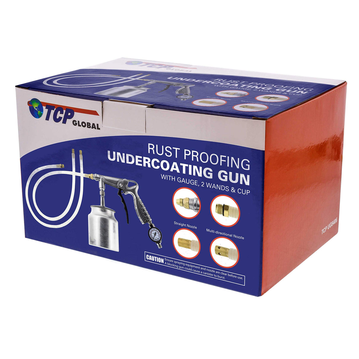 TCP Global Air Rust Proofing and Undercoating Gun with Gauge & Suction Feed Cup, 2 Wands - 22" Long Flexible Extension Wand with Multi-Directional TCP Global