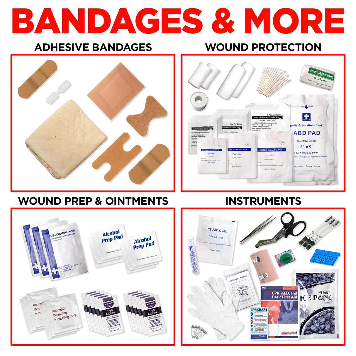 Ever-Ready Industries Outdoor Protection and Workplace First Aid Kit - Emergency Medical and Trauma Kit- Color Coded, Essential Trauma Items, Durable WoodArtSupply