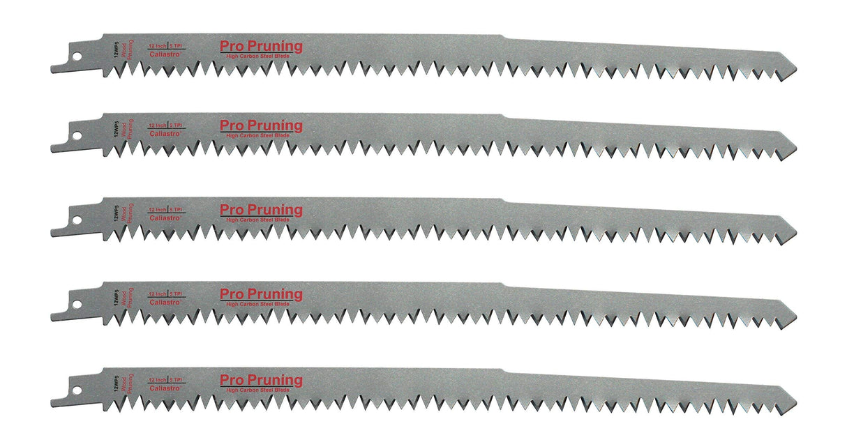 Caliastro 12-Inch Wood Pruning Saw Blades for Reciprocating/Sawzall Saws - 5 Pack Caliastro
