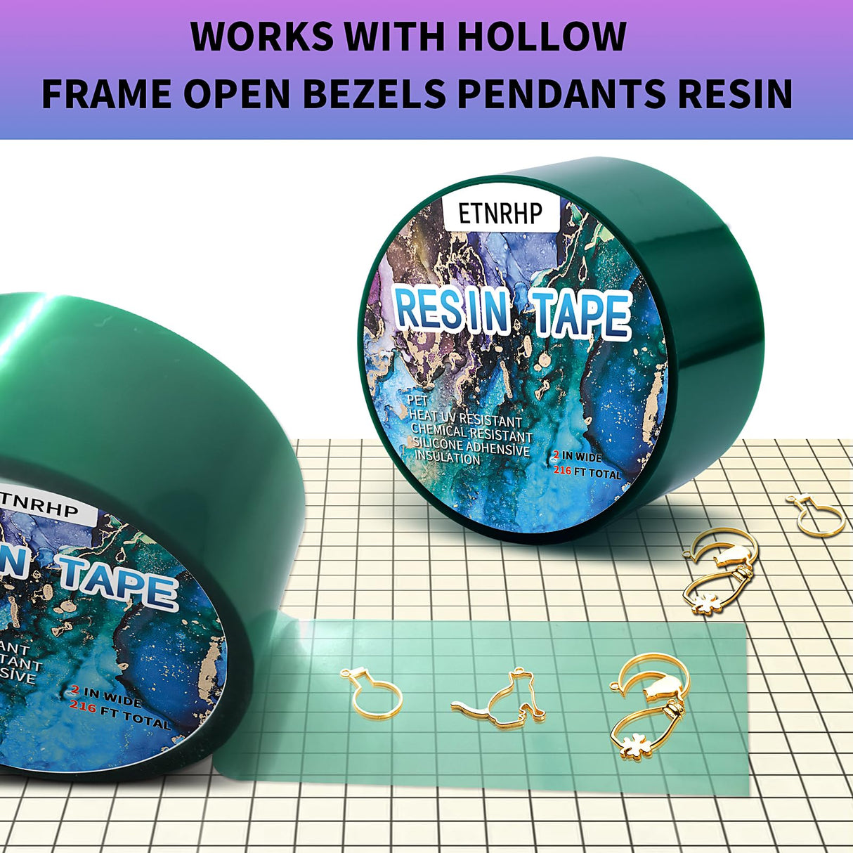 ETNRHP Resin Tape Epoxy Tape for Epoxy Resin Molding Thermal Silicone High Temperature UV Resistance Tape Easy Peeling Mold Release for Epoxy Resin ETNRHP