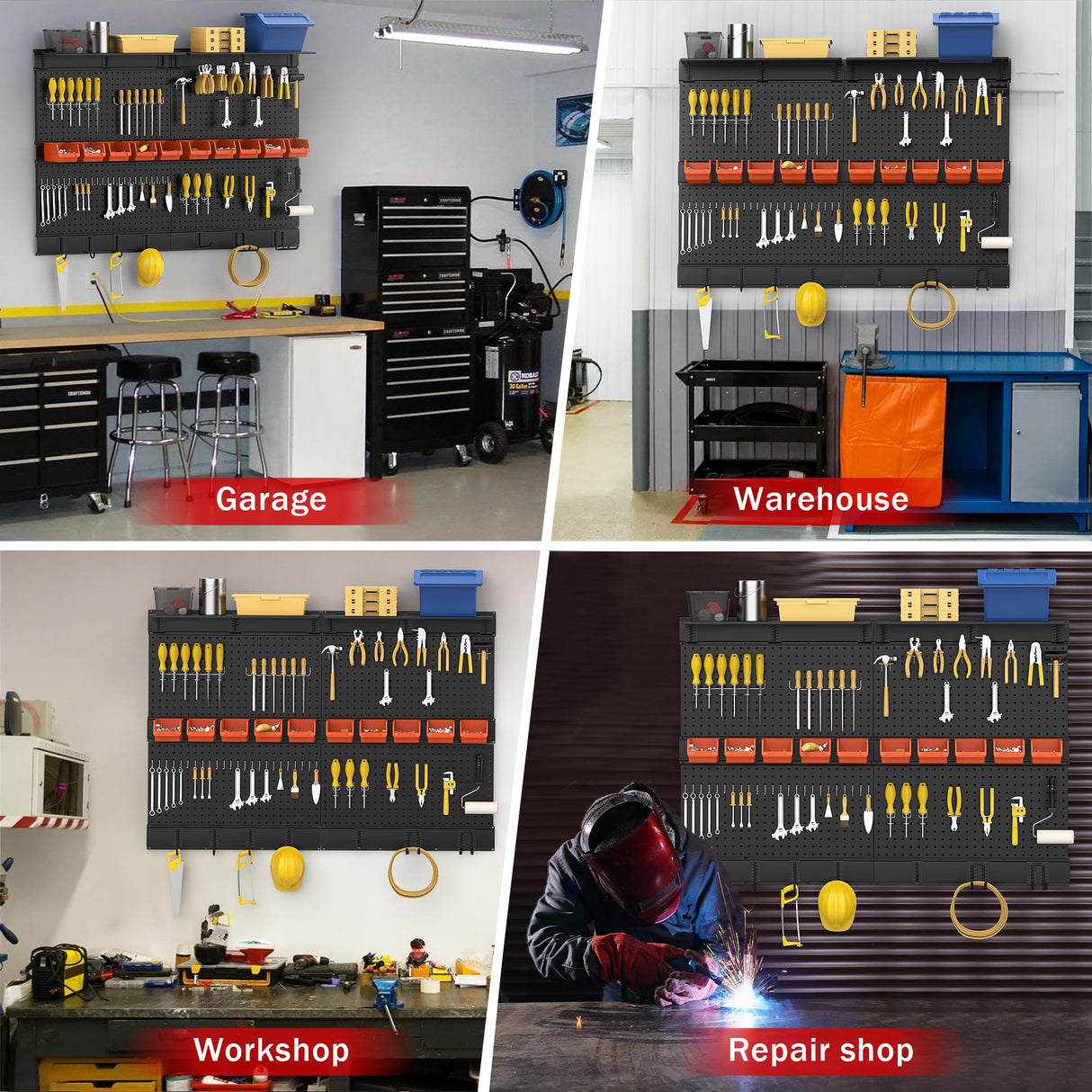 Ultrawall Black Pegboard Wall Organizer, 48X 36 inch for Garage Storage with Hooks, Storage Bins, Tool Panel Organizer Ultrawall