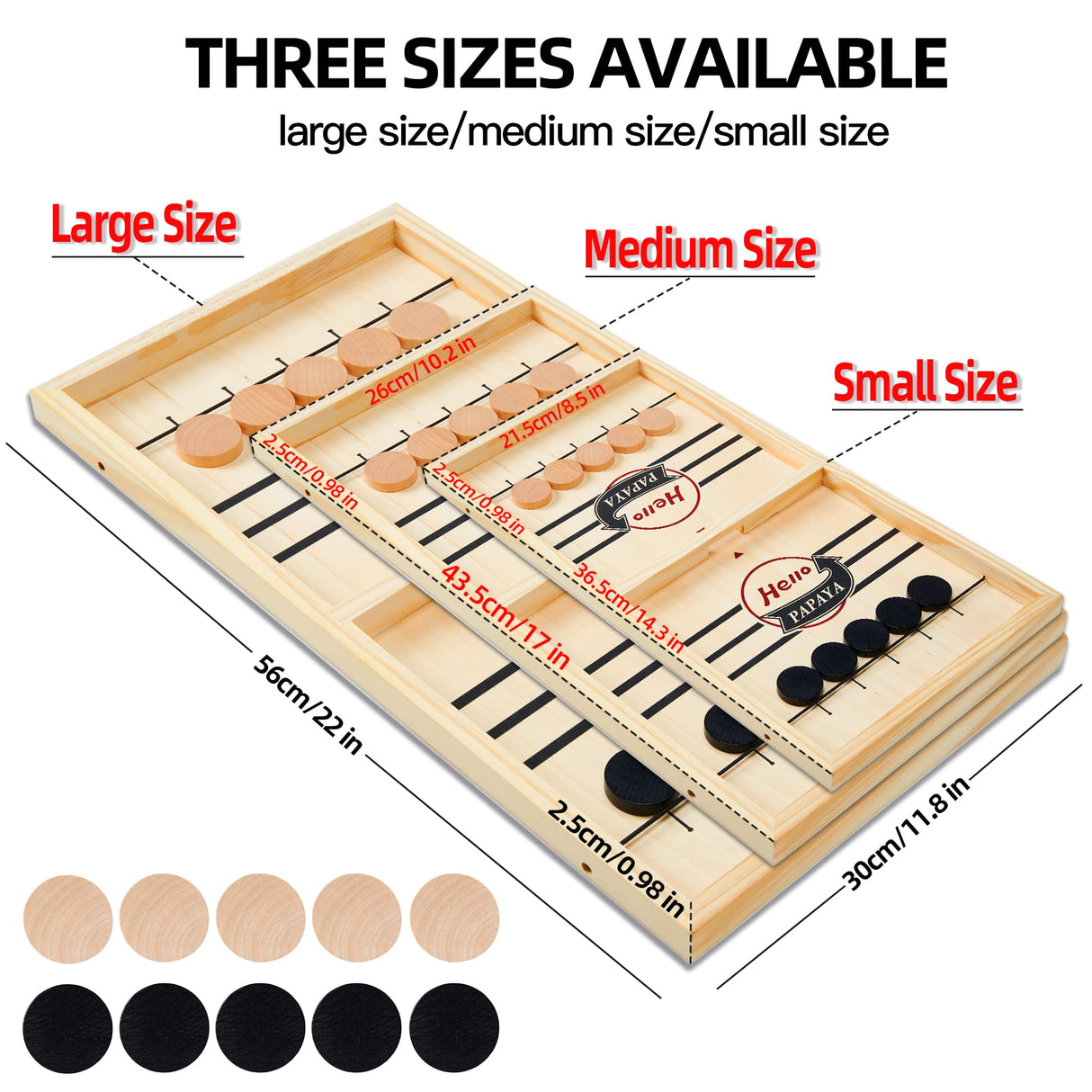 HELLO PAPAYA Fast Sling Puck Game,Wooden Hockey Game,Super Foosball Table,Desktop Battle Winner Slingshot Game,Parent-Child Interaction Family Games HELLO PAPAYA