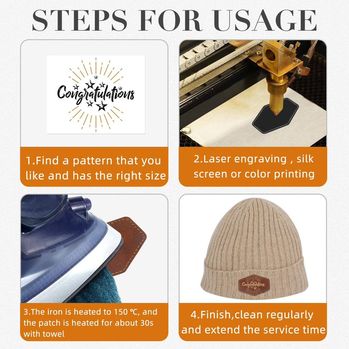 Huhumy 60 Pcs 3 x 2 Inch Blank Leatherette Hat Patches with Adhesive Rustic Leatherette Hexagon Laserable Patch Faux Leather Patches for Hats Fabric Huhumy