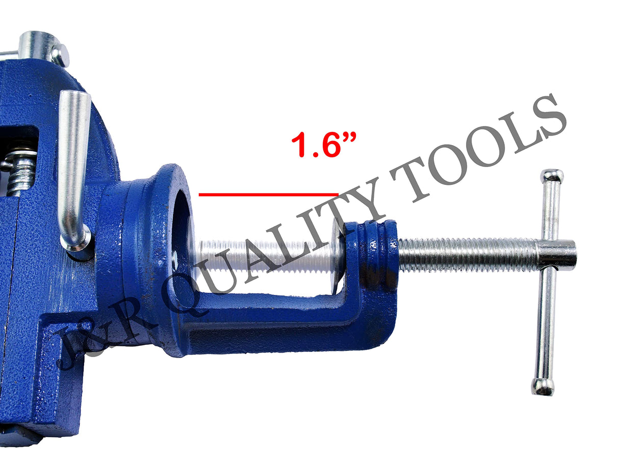 VCT Clamp on Vise Swivel Base Bench Vise 2" Jaw, Table Top Vice Portable for Workbench, Home, Drilling, Woodworking VCT