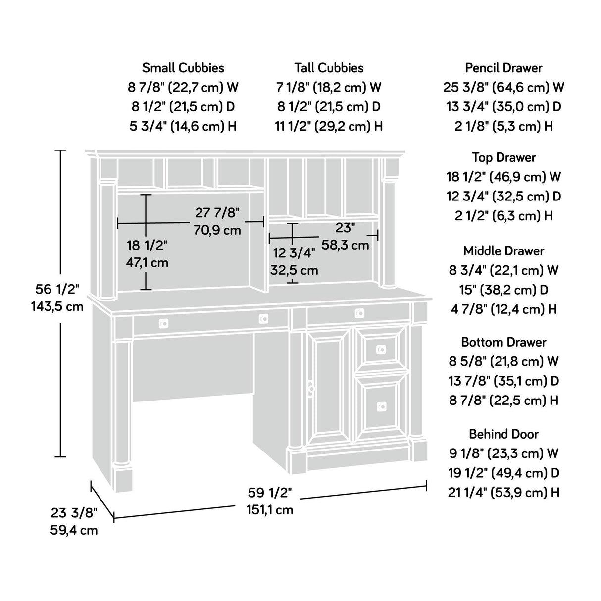 Sauder 424814 Palladia Computer Desk with Hutch, Split Oak Finish Sauder