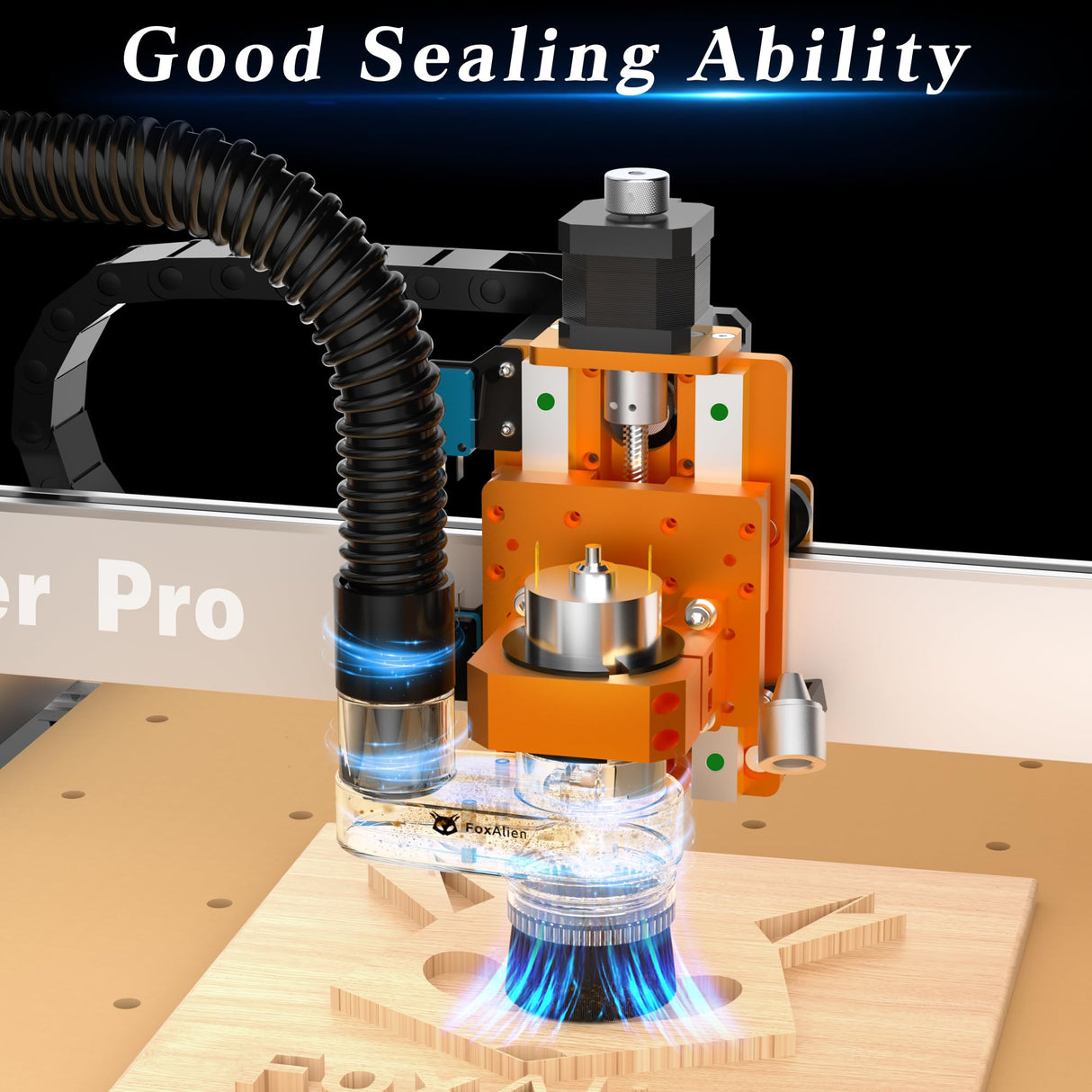 FoxAlien 42mm Diameter Dust Shoe for Mastuer Pro, Masuter 4040 CNC Router Machine with 42mm Spindle Motor, Hose Diameter 38mm FoxAlien