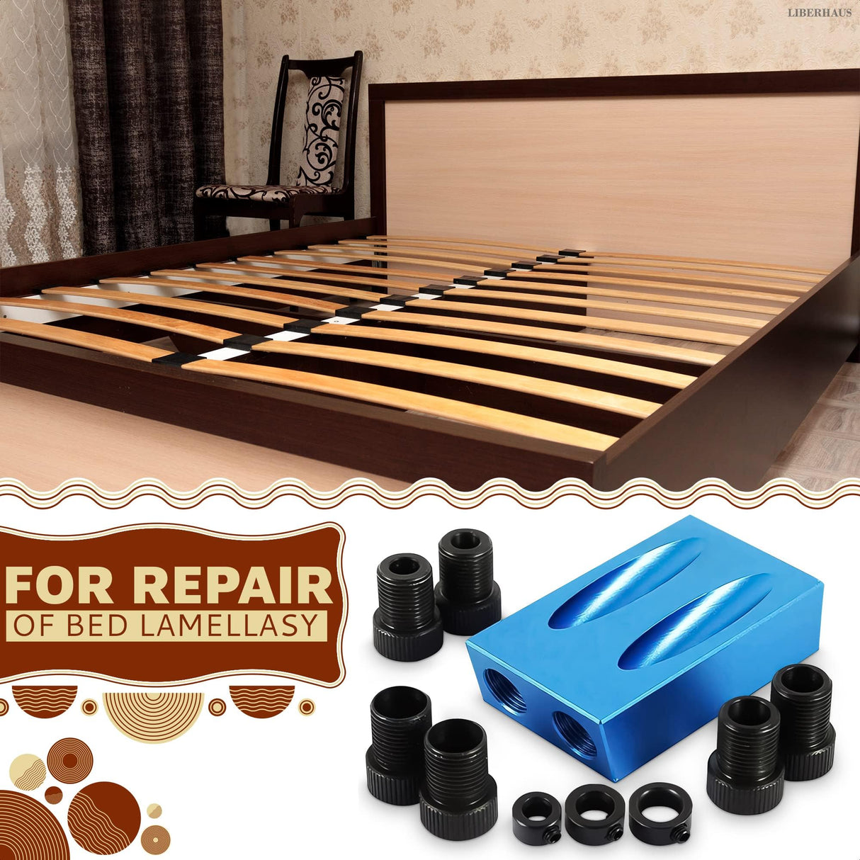 14Pcs Pocket Hole Jig Kit - 15° Punch Locator Angle Woodworking Tool Hole Screw Jig Positioner Drilling Kit Bit Jig Clamps for Woodworking - Dowel LIBERHAUS