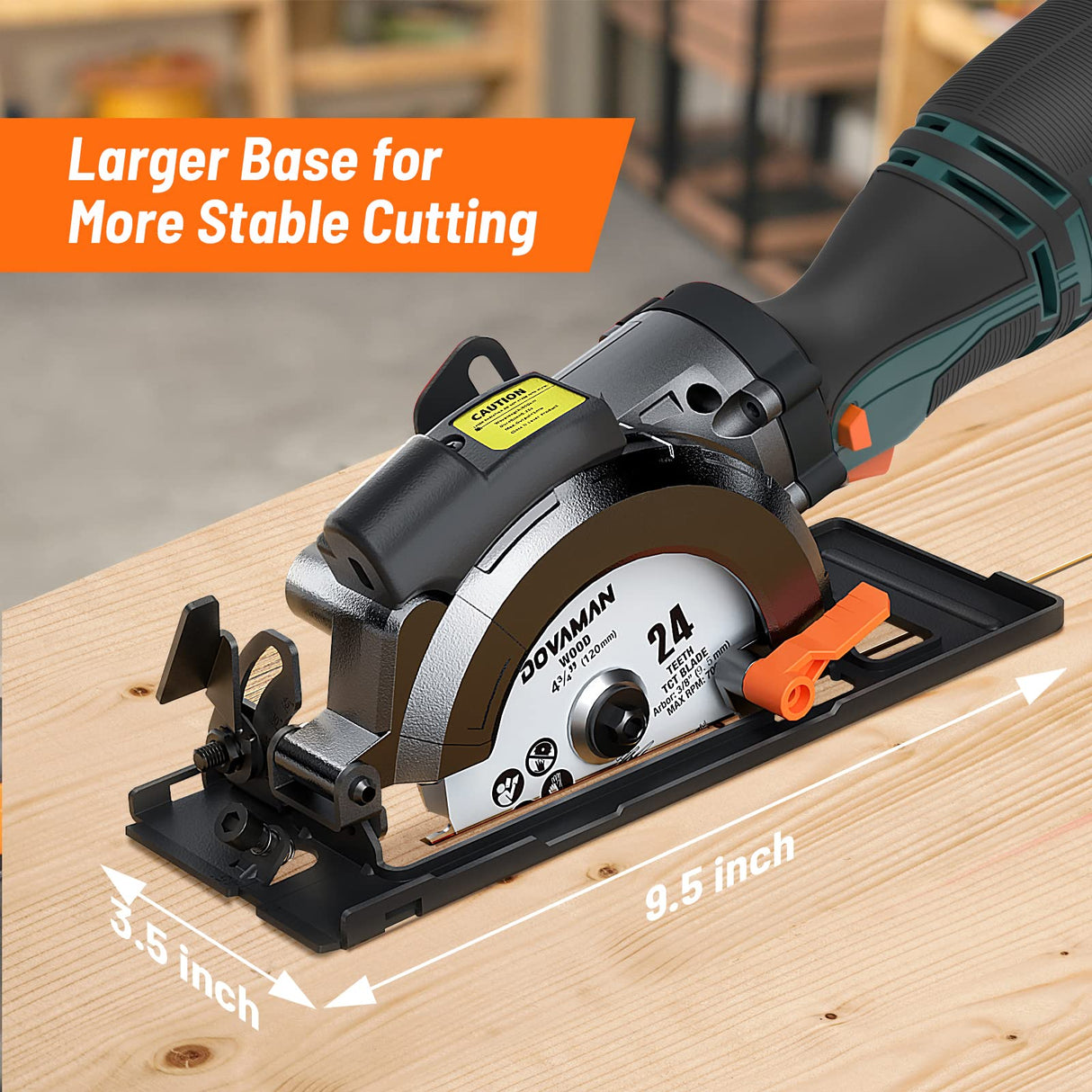 DOVAMAN Circular Saw, 5.8A 4-1/2" Circular Saw w/Laser, Metal Auxiliary Handle, 6 Saw Blades (4½", 4¾"), Cutting Depth 1-11/16" (90°), 1-3/8" (45°), DOVAMAN