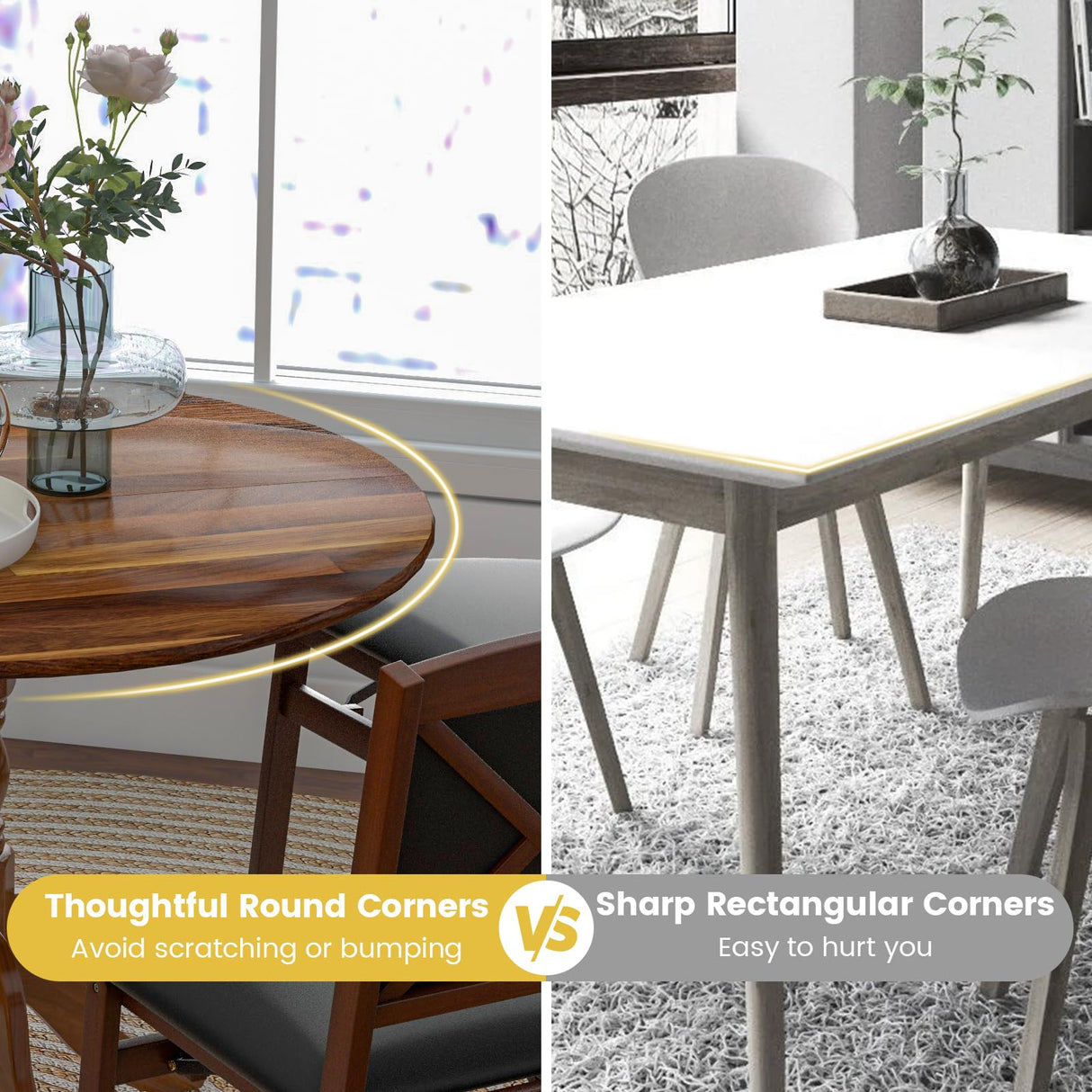 Giantex Round Dining Table, 40" D X 29" H, Rubber Wood Pedestal Table W/Round Tabletop & Curved Trestle Legs, 4-Person Dinner Table for Kitchen, Giantex