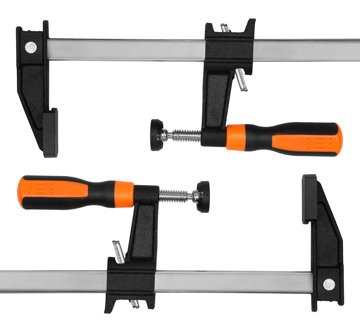 WEN 10206F2 Quick-Adjust 6-Inch Steel Bar Clamps with 2.5-Inch Throat and Micro-Adjustment Handle, Two Pack WEN
