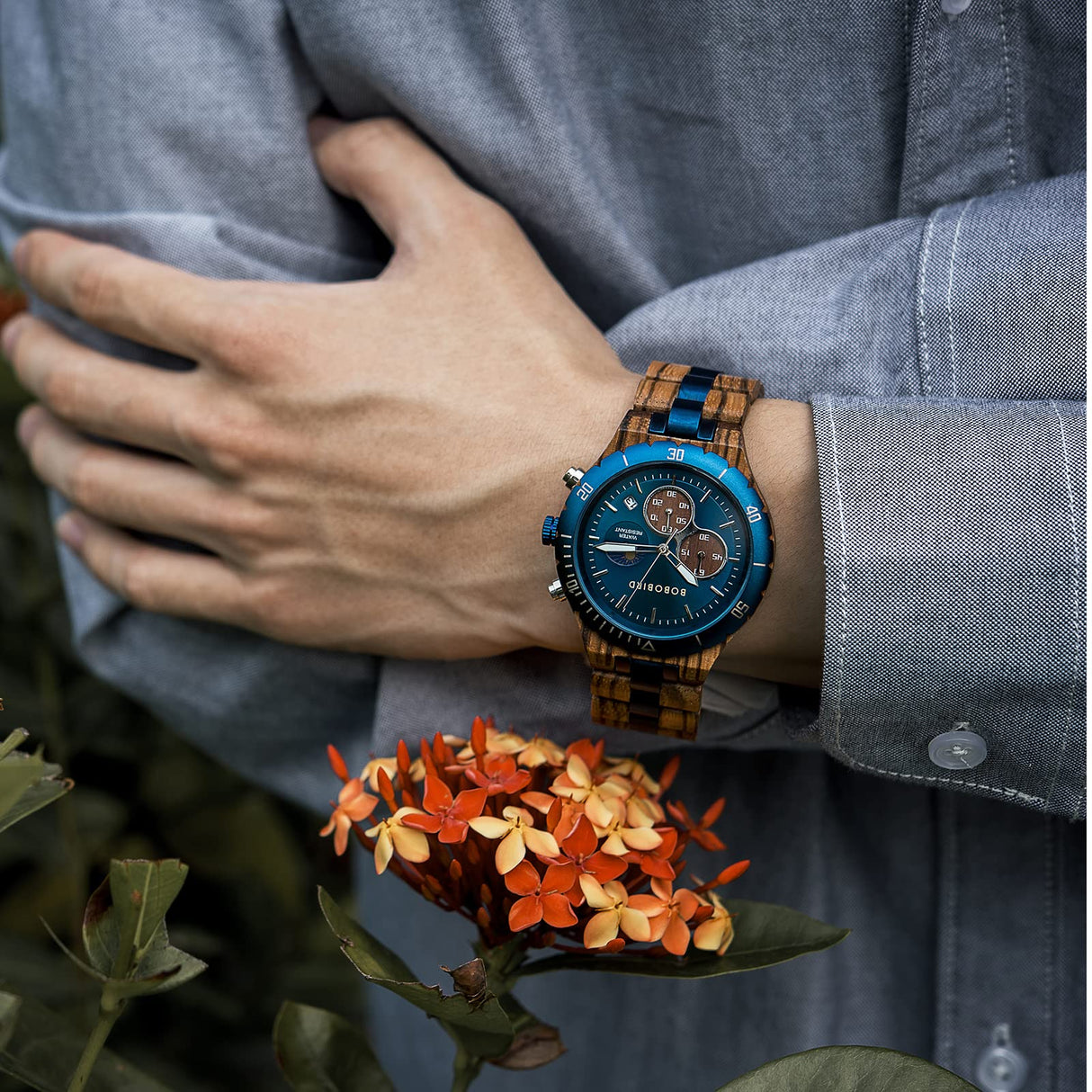 2win Mens Personalized Engraved Wooden Watches Fashion Multifunction Custom Watch Birthday Anniversary Wood Watches for Husband Boyfriend Dad Him Son 2win