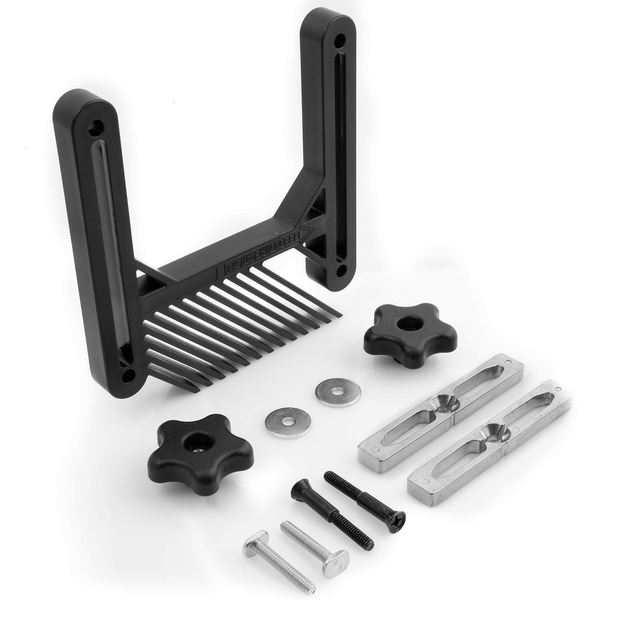 Peachtree Woodworking Supply Single Deluxe Featherboard with Aluminum Miter Lock Bar and T Bolt Hardware for Track or Miter Slot Mounting Ideal for Peachtree Woodworking Supply