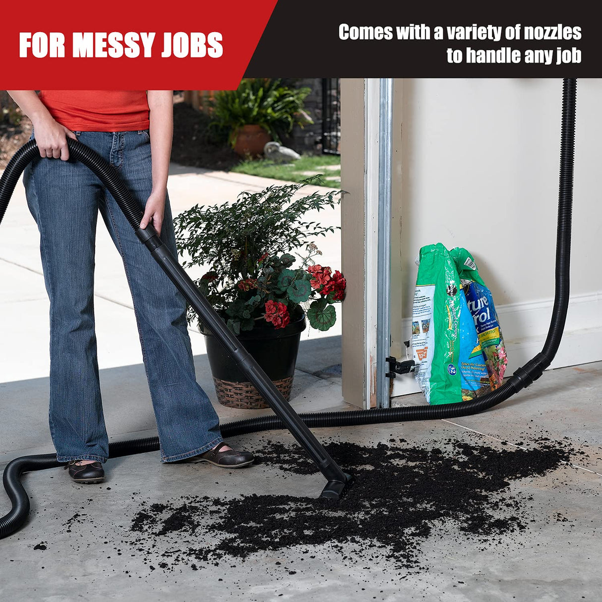 Vacmaster VWMB508 1101 5 Gallon Wall-Mount Wet/Dry Vacuum with Remote Control Operation Red Vacmaster