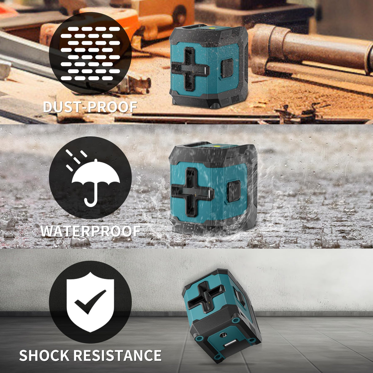 COYU Self-Leveling Cross Line Laser Level -Japanese Green Beam, 100ft Range, 360° Rotation, Carrying Pouch Included COYU