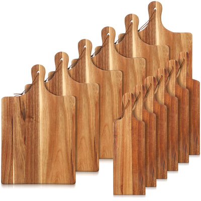 Tanlade 12 Pcs Wood Cutting Board Set Cutting Board with Handle Chopping Serving Board Butcher Cutting Block for Valentines Mother's Day Wedding