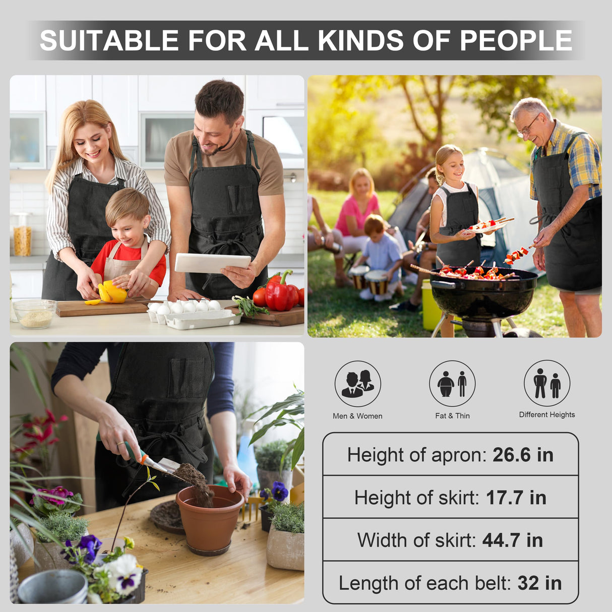 MyLifeUNIT Artist Apron, Adjustable Painting Apron with 10 Pockets for Arts and Craft, Black Canvas Pottery Apron for Women Men MyLifeUNIT