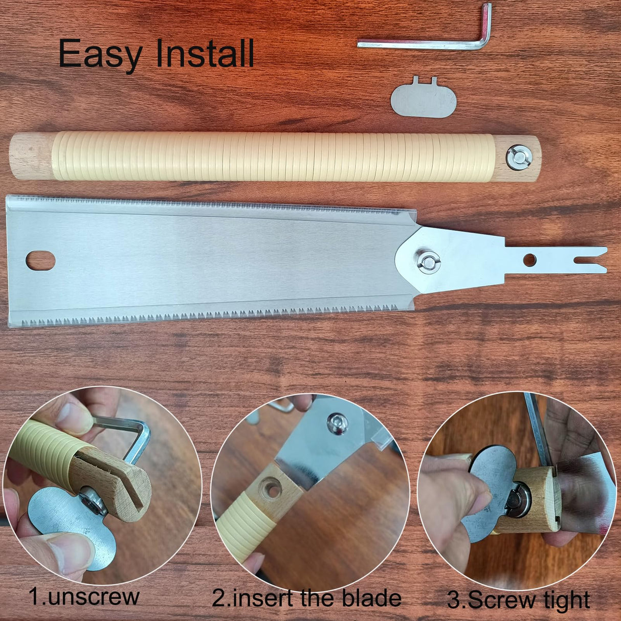 WEIMELTOY 10” SK5 Blade Hand Saw, Double Edge 3 Side Grinding Teeth Japanese Pull Saw, Impulse Hardening Steel Teeth,Sharp and Light Woodworking WEIMELTOY