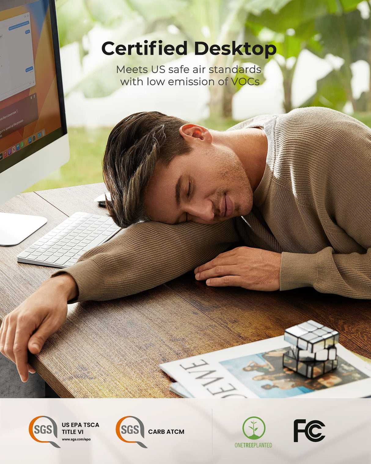 Marsail Standing Desk Adjustable Height, 48x24 Inch Electric Standing Desk with Storage Bag, Stand up Desk for Home Office Computer Desk Memory Marsail