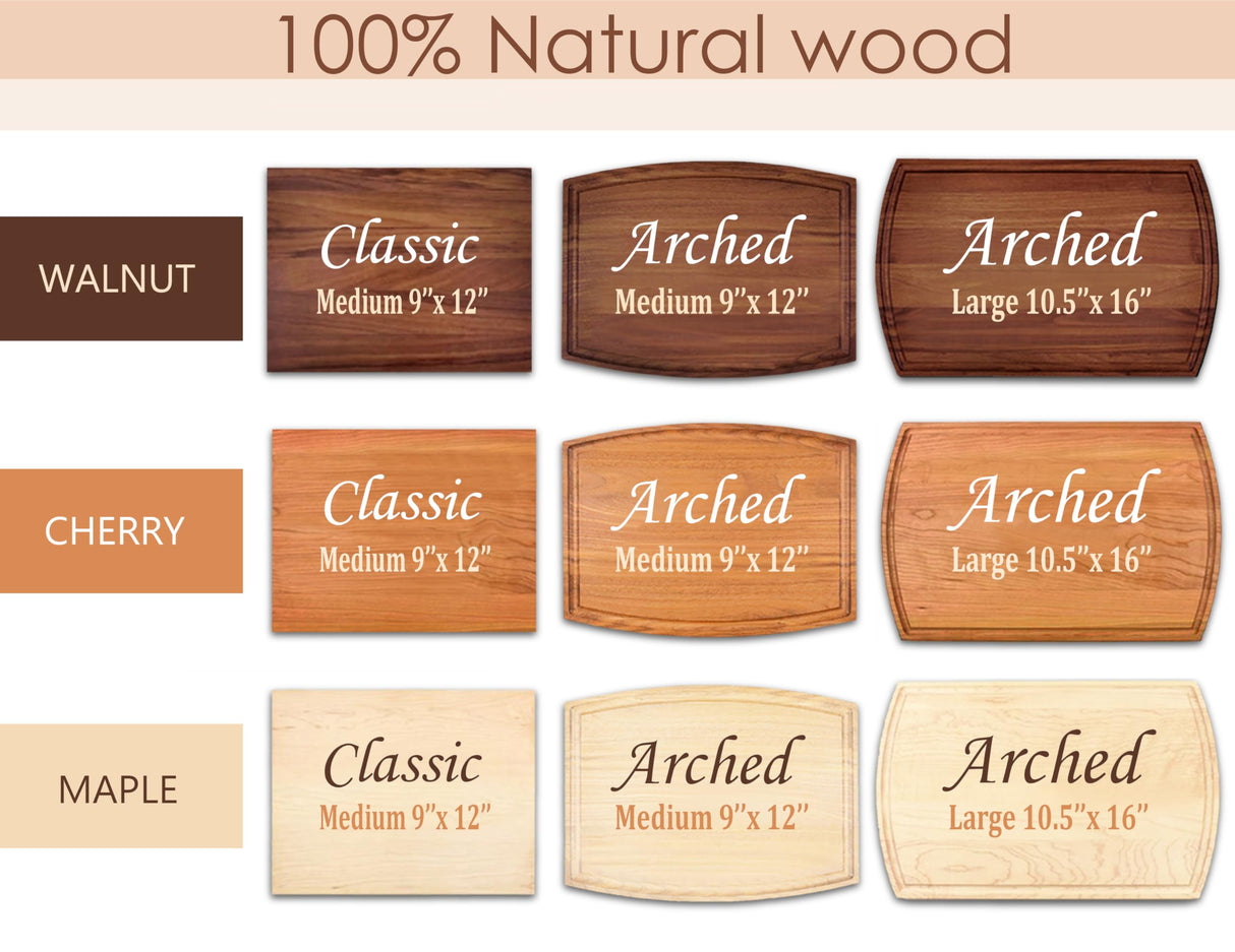 Personalized Wood Cutting Board Handmade in USA – Best Serves as Cheese board, Serving tray, Chopping board, Charcuterie board – Unique Wooden Gift Viva Leather