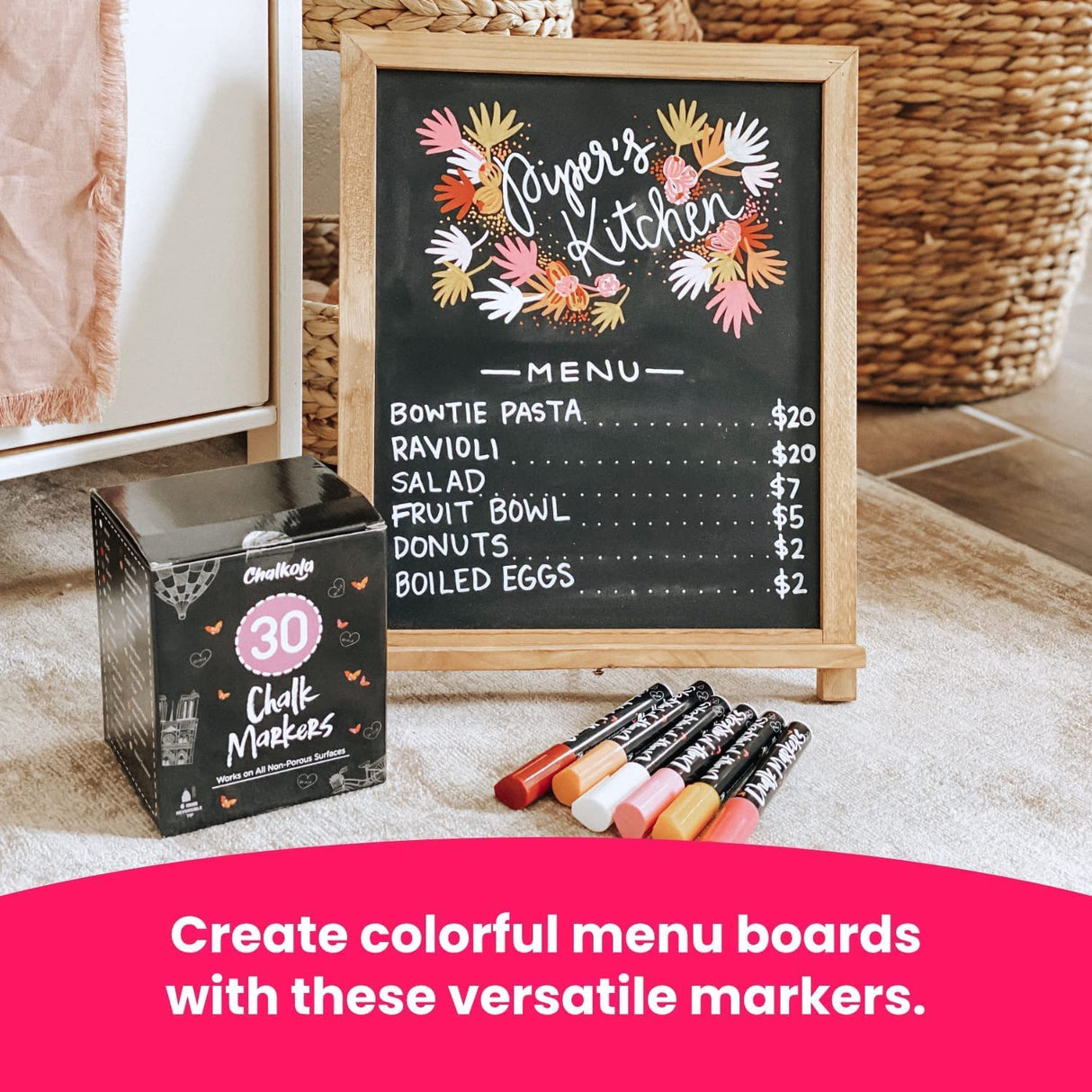 Chalkola Fun Colors Bundle - 30 Markers 6mm + 10 Metallic 6mm Chalkola