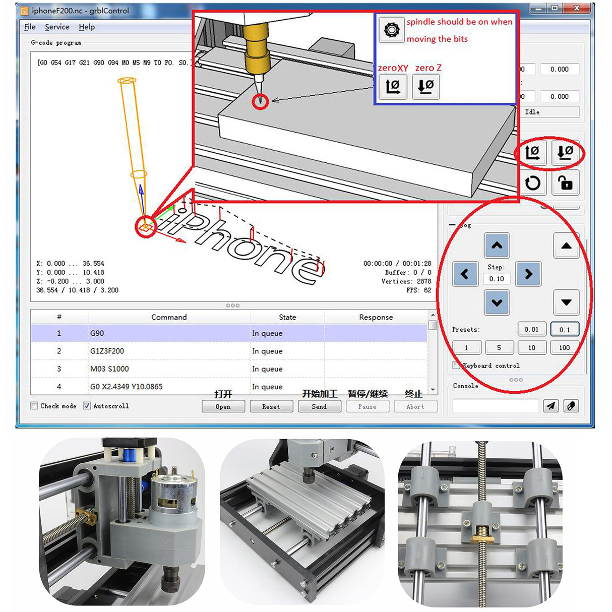 RATTMMOTOR CNC 1610 PRO 3 Axis GRBL Control DIY Mini CNC Router Machine Kit with Offline Controller and 14pcs ER11 Collets CNC Engraving Milling RATTMMOTOR
