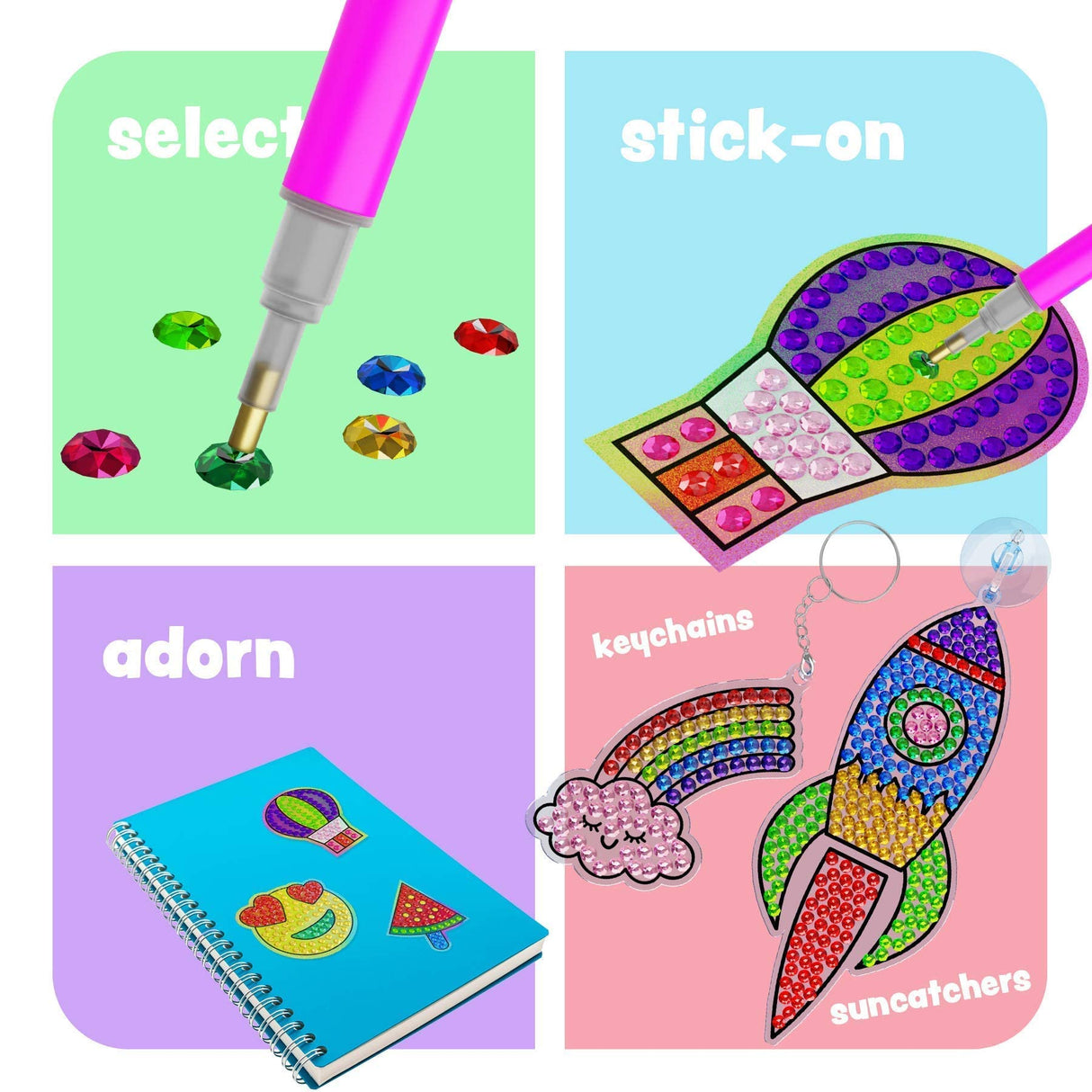 Gem Art, Kids Diamond Painting Kit for Kids - Big 5D Gems - Arts and Crafts - Girls and Boys Ages 6-12 - Gem Painting Kits - Best Tween Gift Ideas Dan&Darci