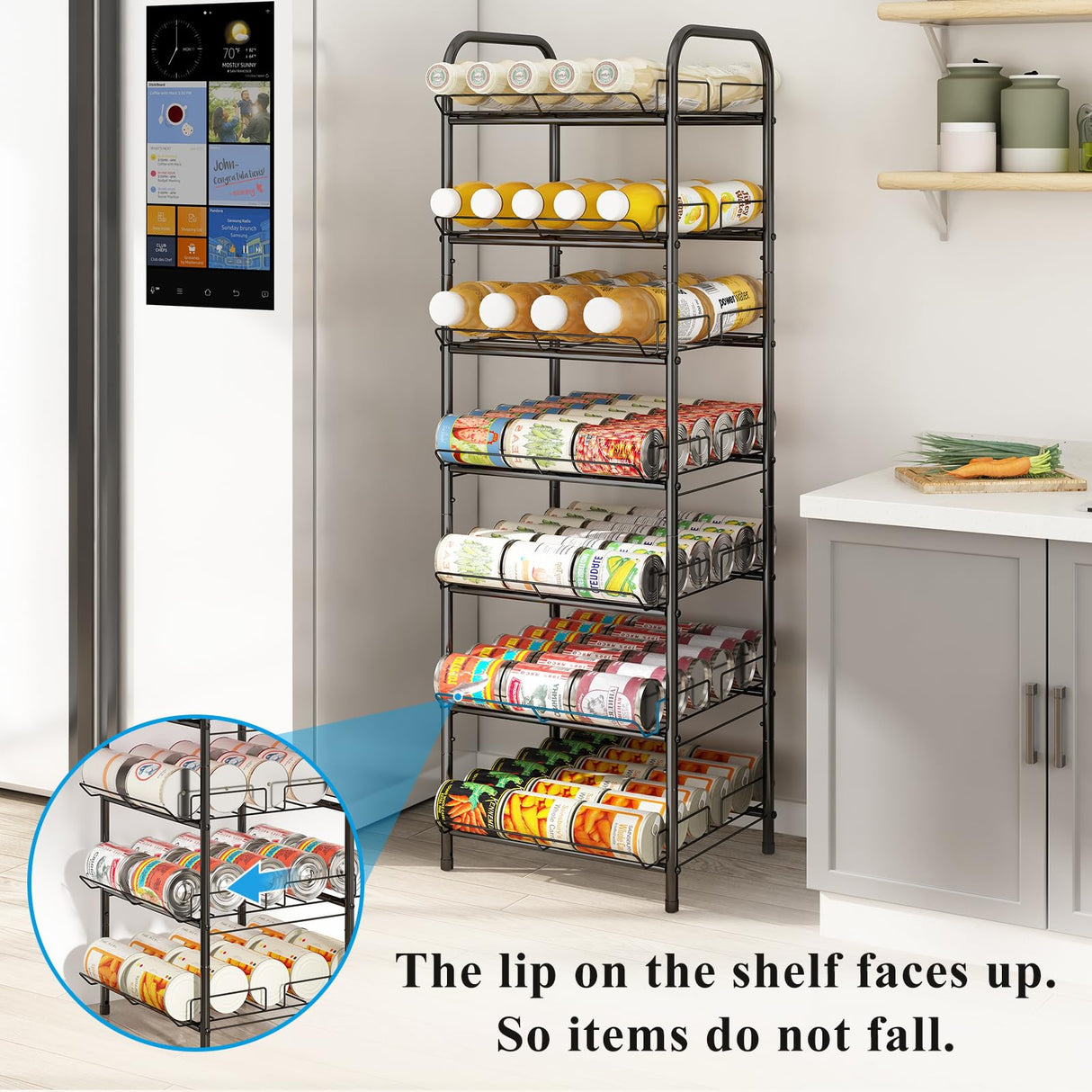 GILLAS 6 Tier Water Bottle Storage Rack, Free Standing Vertical Metal,Water Bottle Organizer, Large Capacity Bottled Rack Water Holder Stand for GILLAS