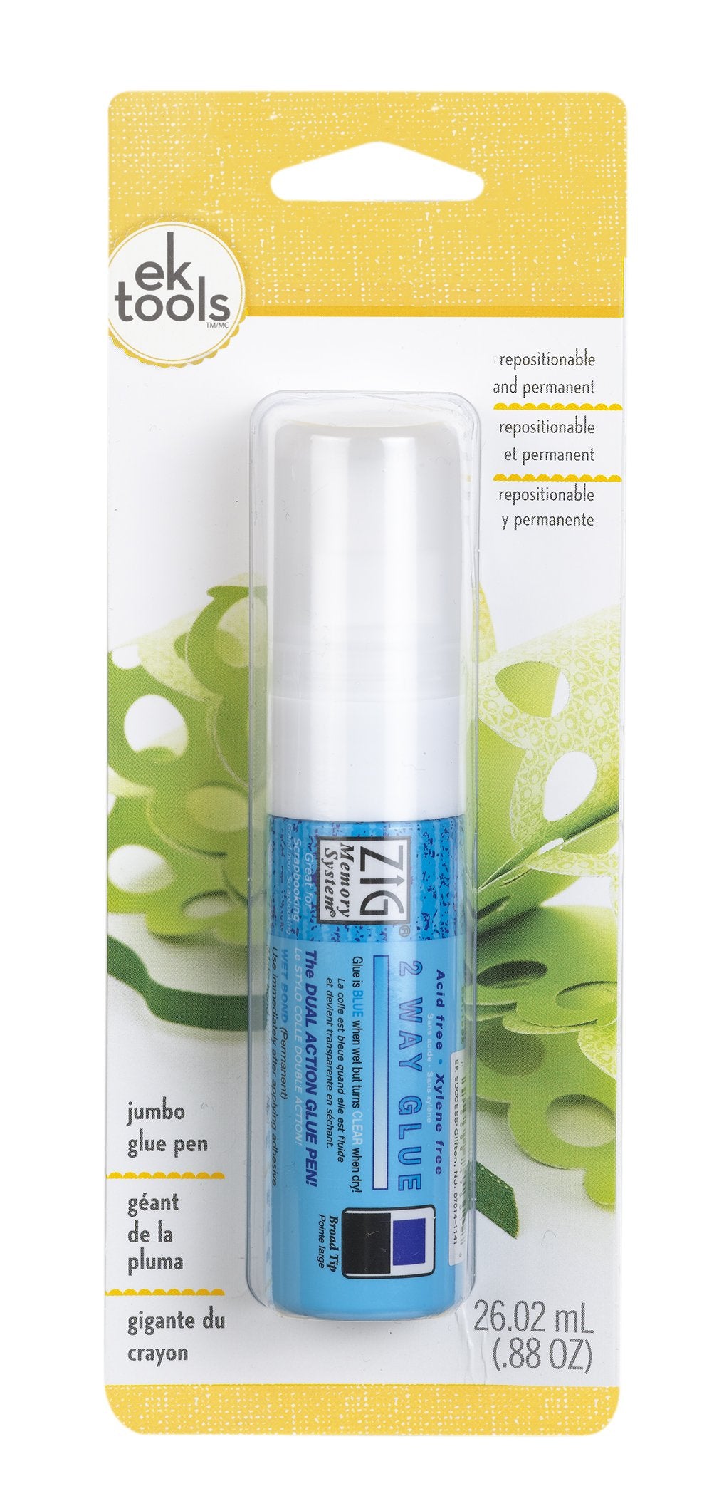 EK Tools Zig Memory System 2-Way Jumbo Tip Glue Pen, New Package EK Tools