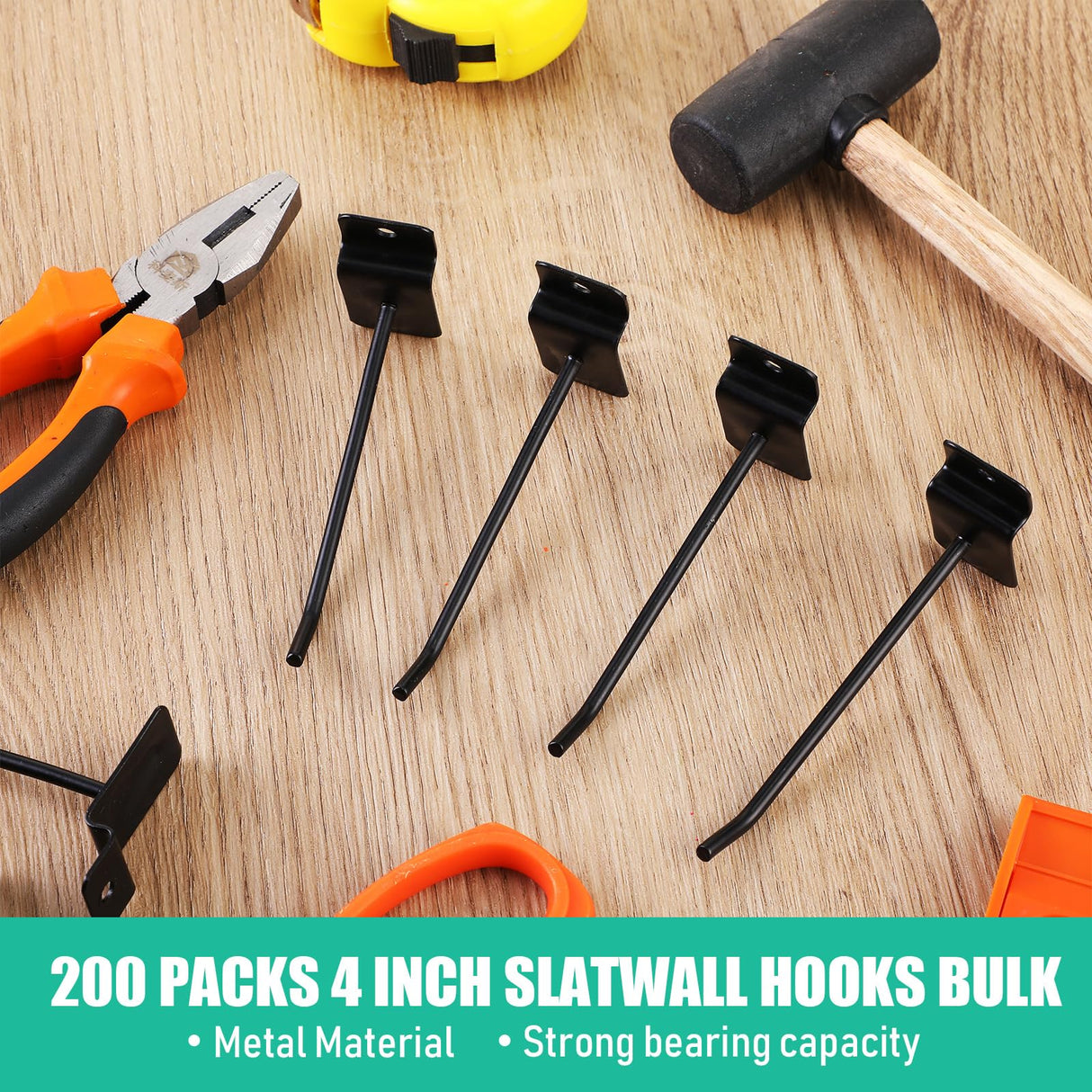 Yaocom 200 Pcs Slatwall Hooks Bulk Metal Slat Wall Hanging Hooks Panel Display Hooks Slatwall Hooks and Hangers for Garage Shop Retail Display Yaocom
