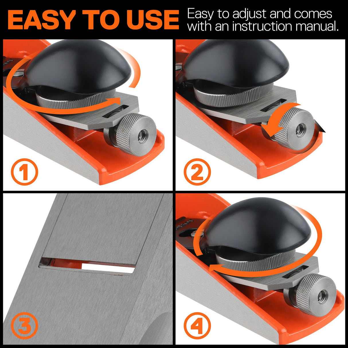 JORGENSEN 6.3" Mini Wood Planer, Mini Hand Planer for Woodworking, Low Angle Block Plane, Small Hand Plane for Trimming, Wood Planing, Craft - Small Jorgensen