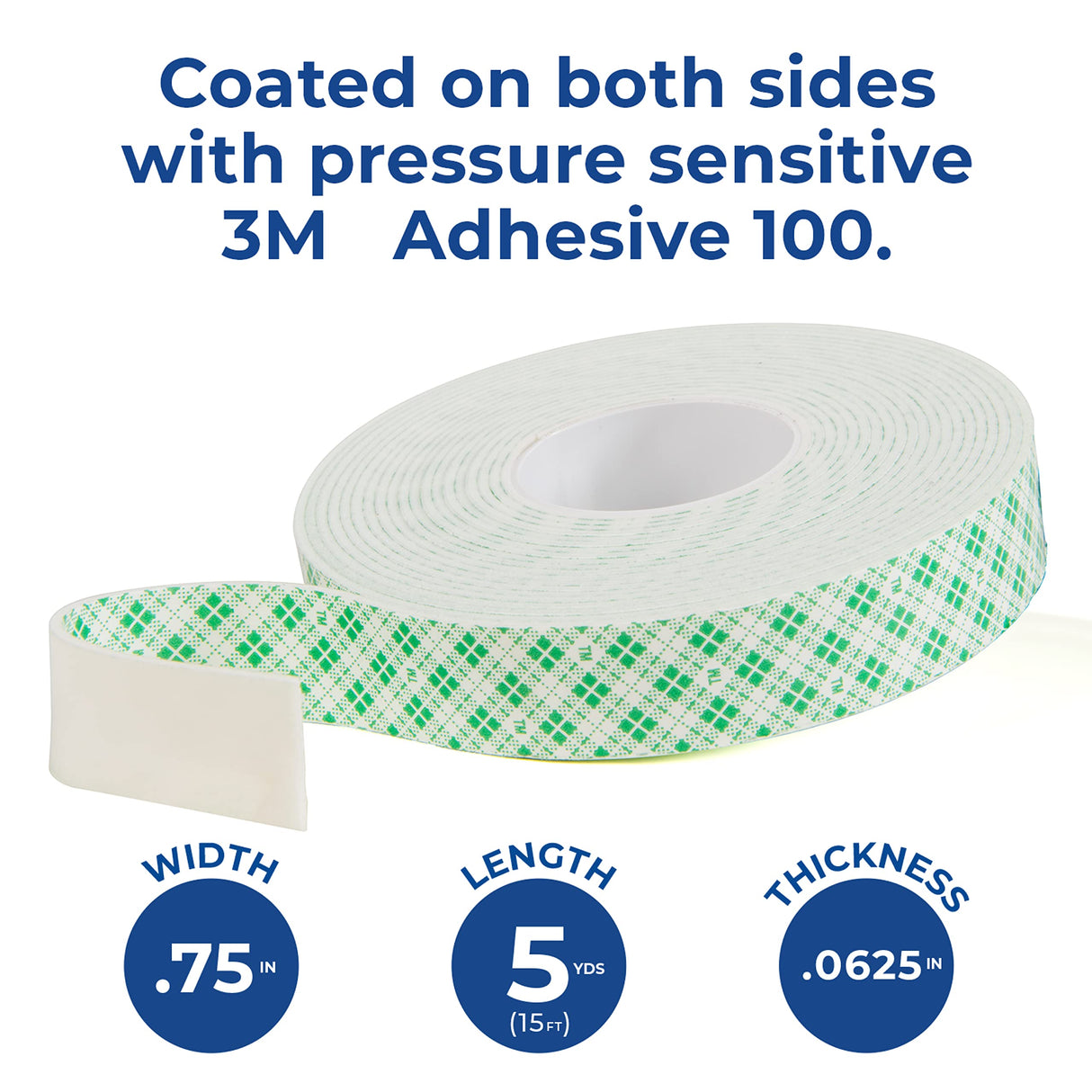 3M 4026 Natural Polyurethane Double Coated Foam Tape, 0.75" width x 5yd length (1 roll) 3M