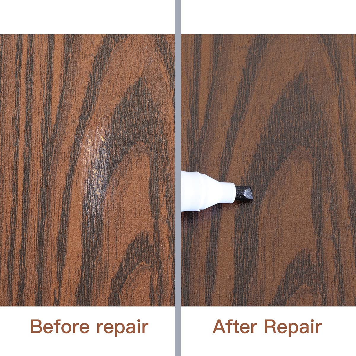 DEWEL Furniture Markers Touch Up, Upgrade Wood Furniture Repair Kit, Premium Wood Scratch Repair Markers and Wax Sticks for Wood Stains Scratches DEWEL
