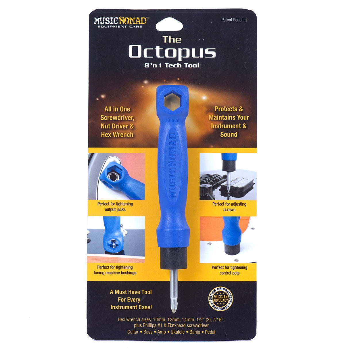 MusicNomad The Octopus 8 ’N 1 Tech Tool (MN227) MusicNomad